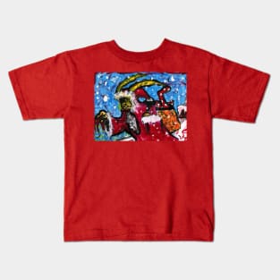 Krampus on the rooftops Kids T-Shirt